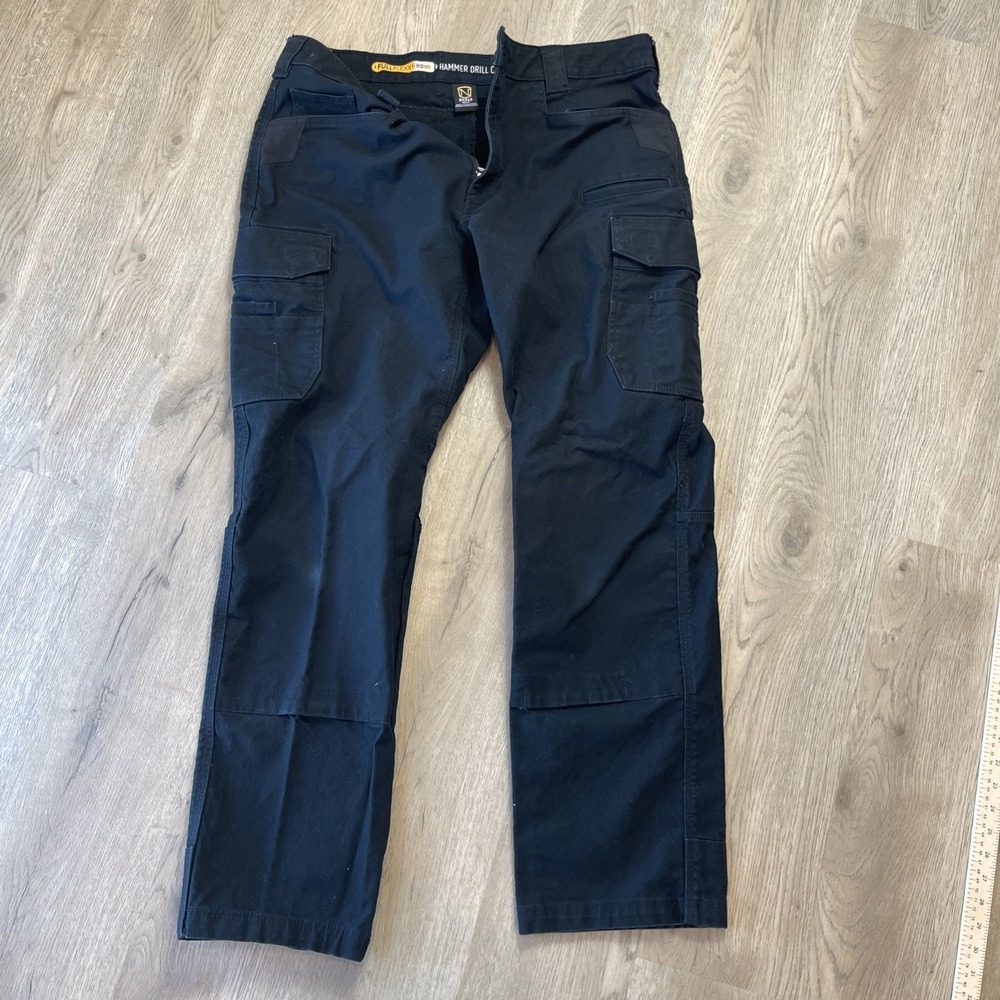 Noble Outfitters Mens 40x34 Cargo Pants Black Full Flexx HD Hammer Drill Canvas